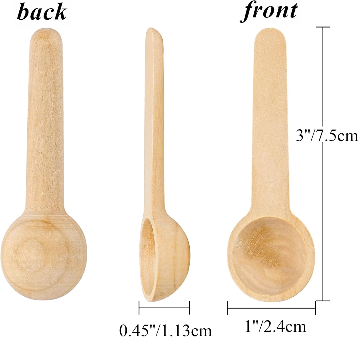 Unfinished Wooden Pinch Bowl and spoon
